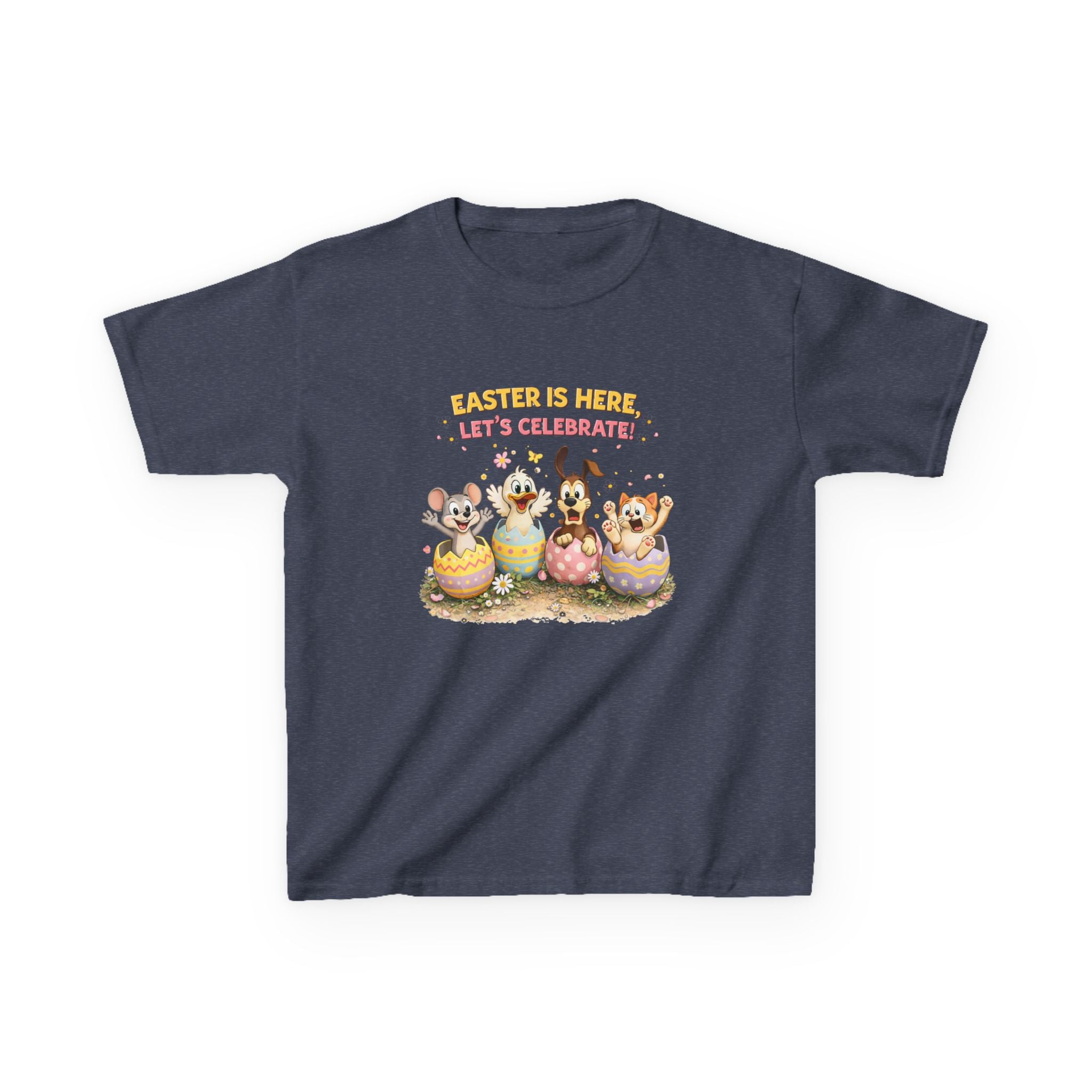 Kids Tee — "Easter Is Here, Let's Celebrate" - InkAndThreadPrints
