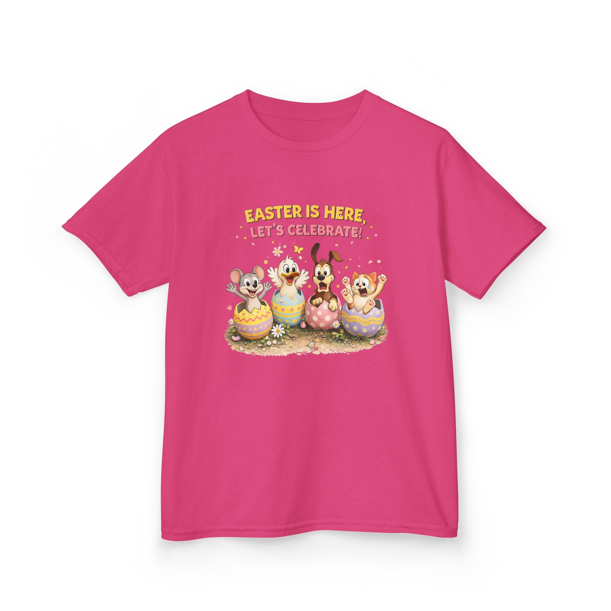 Kids Tee — "Easter Is Here, Let's Celebrate" - InkAndThreadPrints