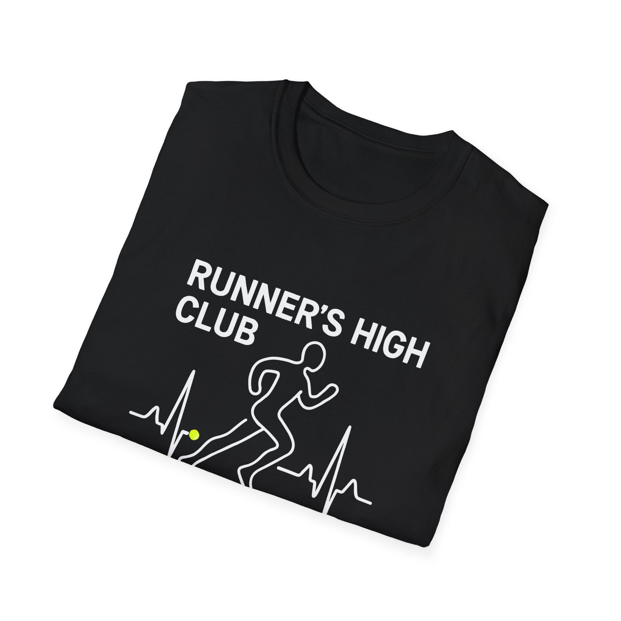 Runner's High Club T-Shirt – Funny Running Shirt with Heartbeat Graphic - InkAndThreadPrints