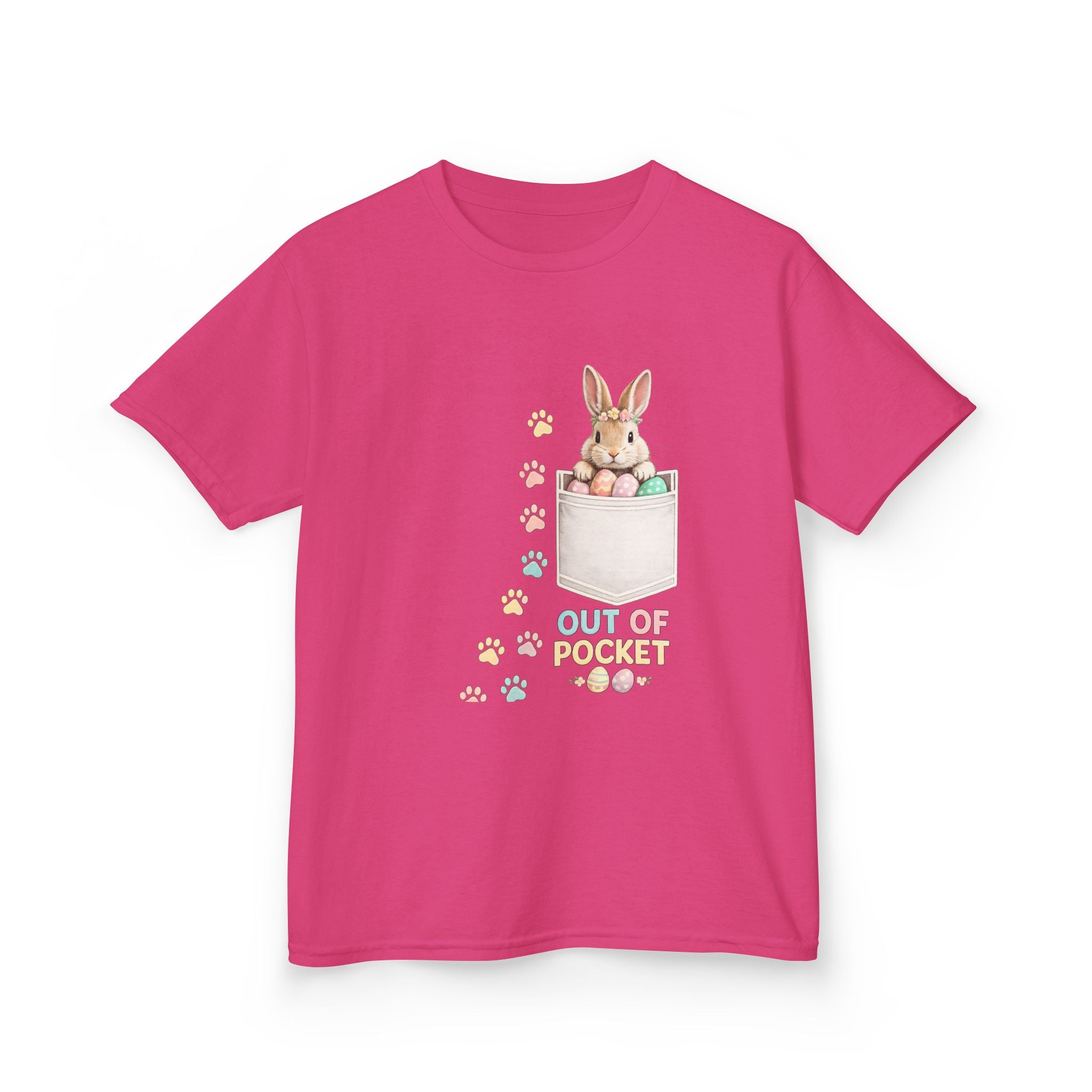 Kids Tee — 'Out of Pocket' Bunny Pocket Shirt (Easter, Spring, Cute Animal) - InkAndThreadPrints
