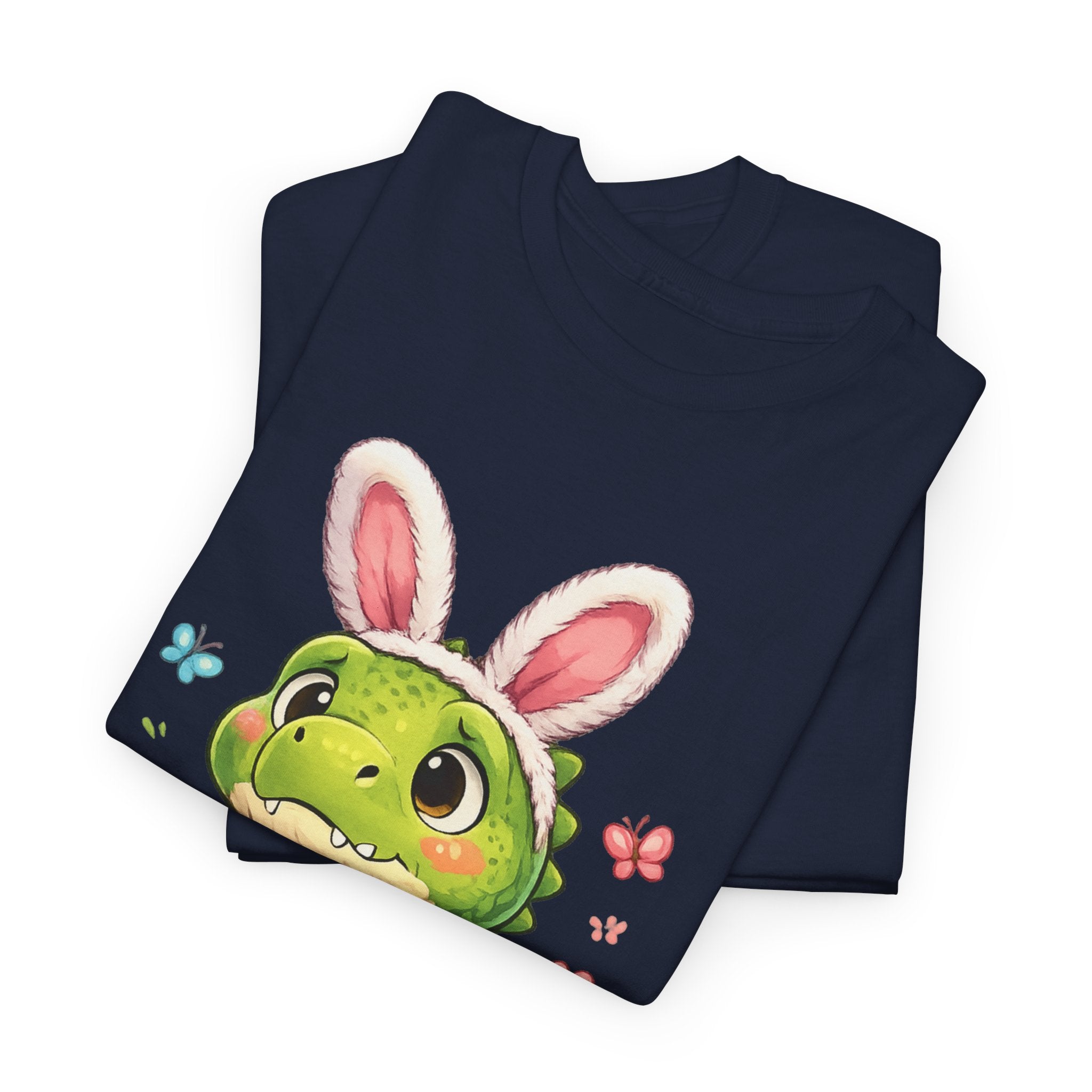 Easter Dino Tee — Cute Bunny-Costume Dinosaur Holding Easter Eggs - InkAndThreadPrints