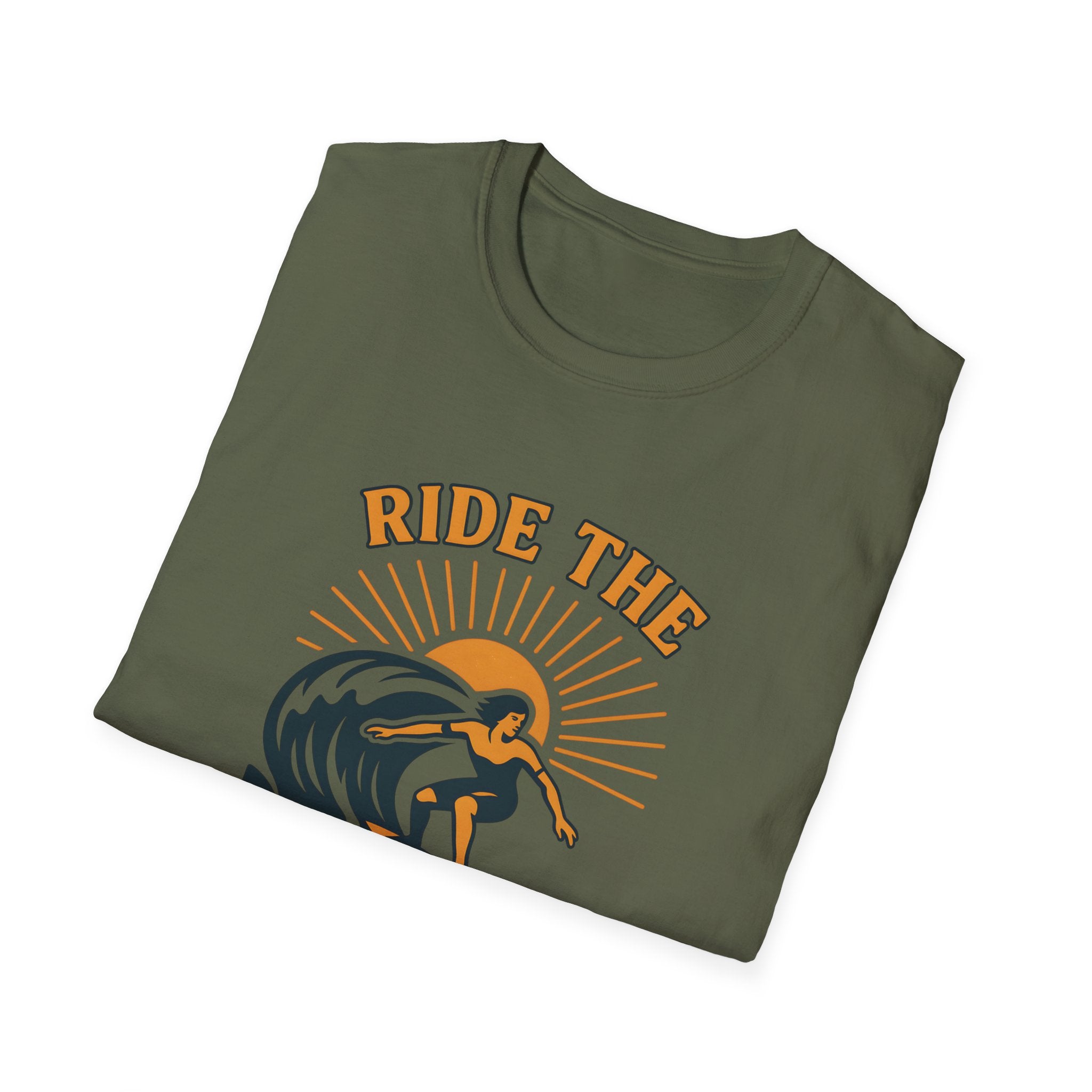 Ride the Waves Surf T-Shirt — Vintage Surfing Tee - InkAndThreadPrints