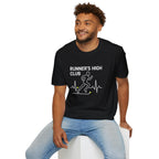 Runner's High Club T-Shirt – Funny Running Shirt with Heartbeat Graphic - InkAndThreadPrints