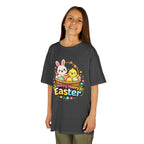 Kids Tee — "Happy Hoppy Easter" Bunny & Chick Easter Shirt - InkAndThreadPrints