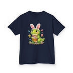 Kids Dinosaur Easter Bunny T-Shirt — T-Rex With Bunny Ears & Eggs Tee - InkAndThreadPrints