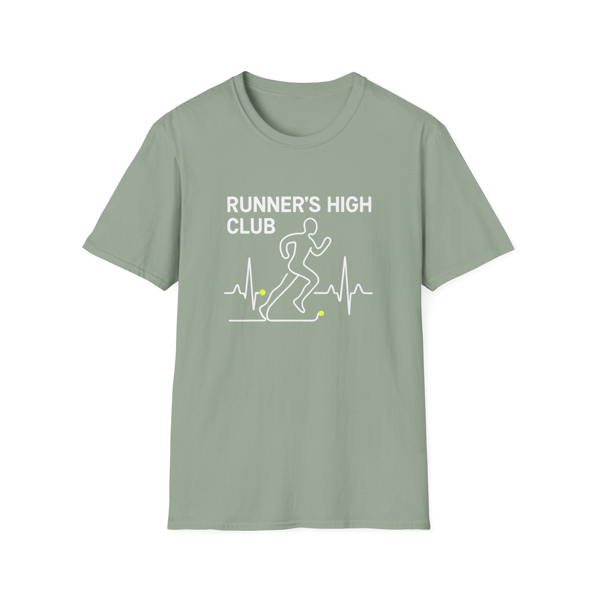 Runner's High Club T-Shirt – Funny Running Shirt with Heartbeat Graphic - InkAndThreadPrints
