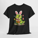 Easter Dino Tee — Cute Bunny-Costume Dinosaur Holding Easter Eggs - InkAndThreadPrints