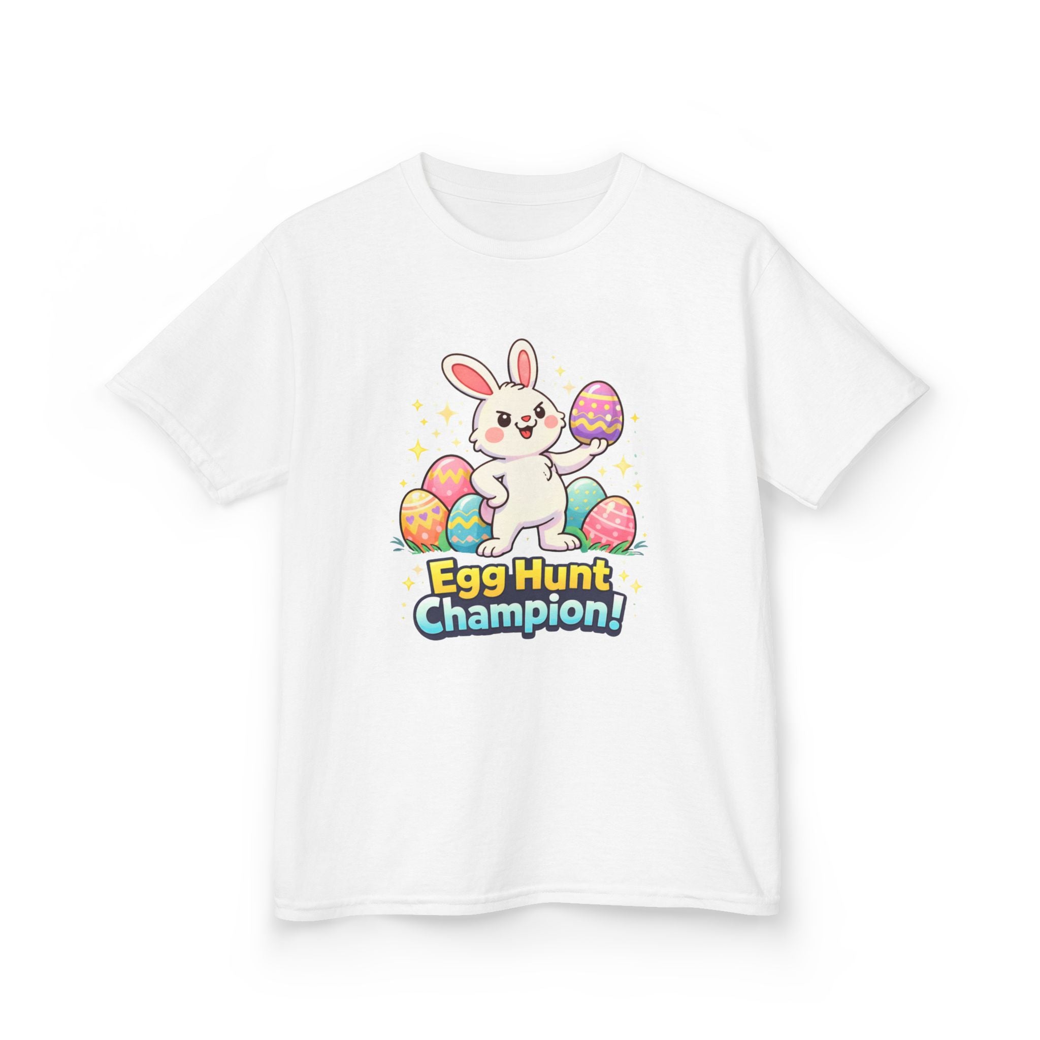 Kids Tee — "Egg Hunt Champion!" Bunny Easter Shirt - InkAndThreadPrints