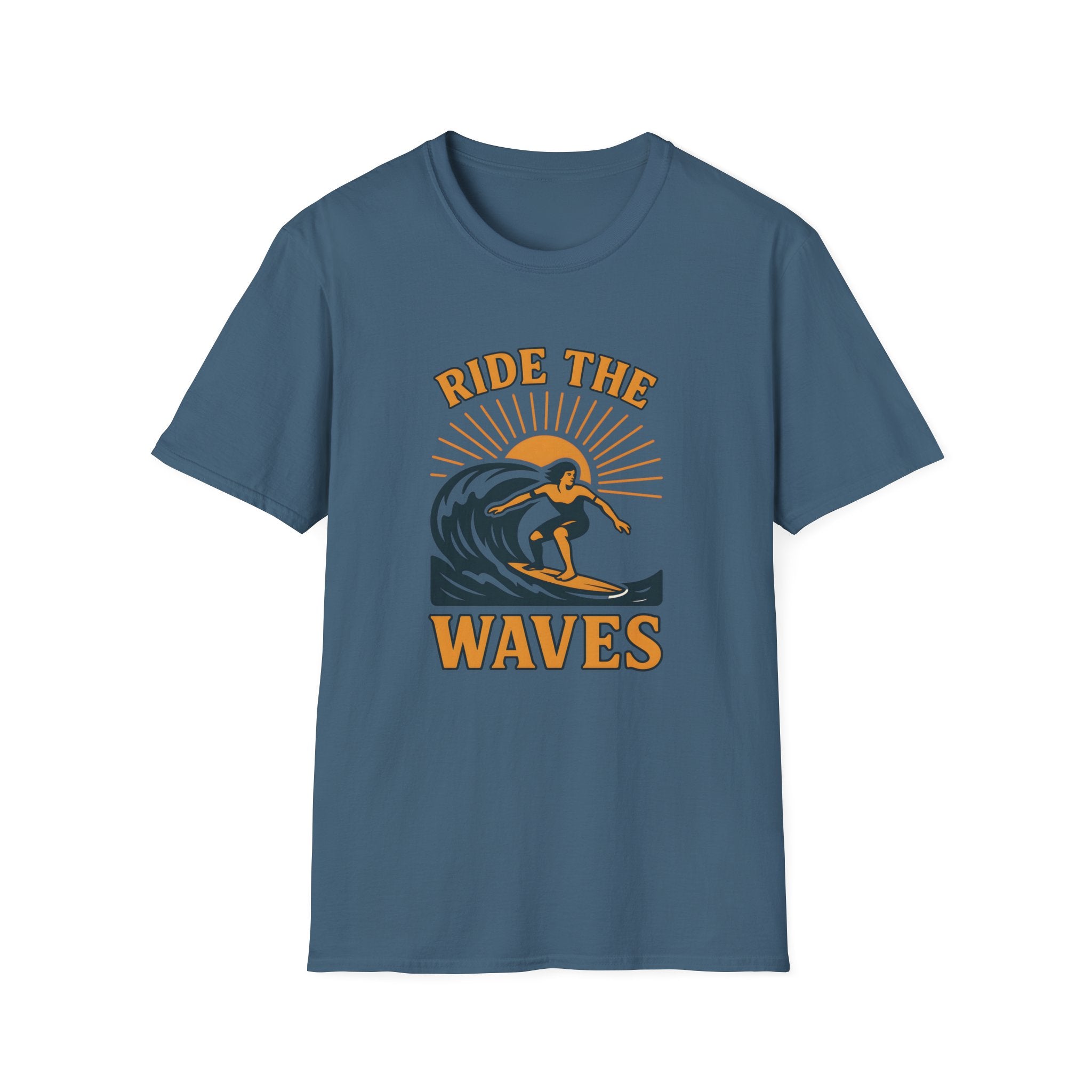 Ride the Waves Surf T-Shirt — Vintage Surfing Tee - InkAndThreadPrints