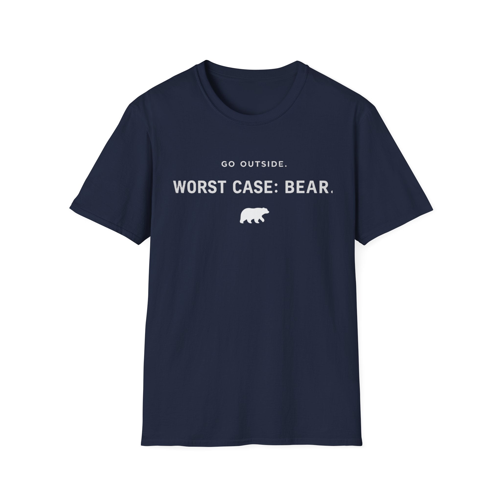 Go Outside. Worst Case: Bear. T-Shirt — Outdoor Adventure Graphic Tee