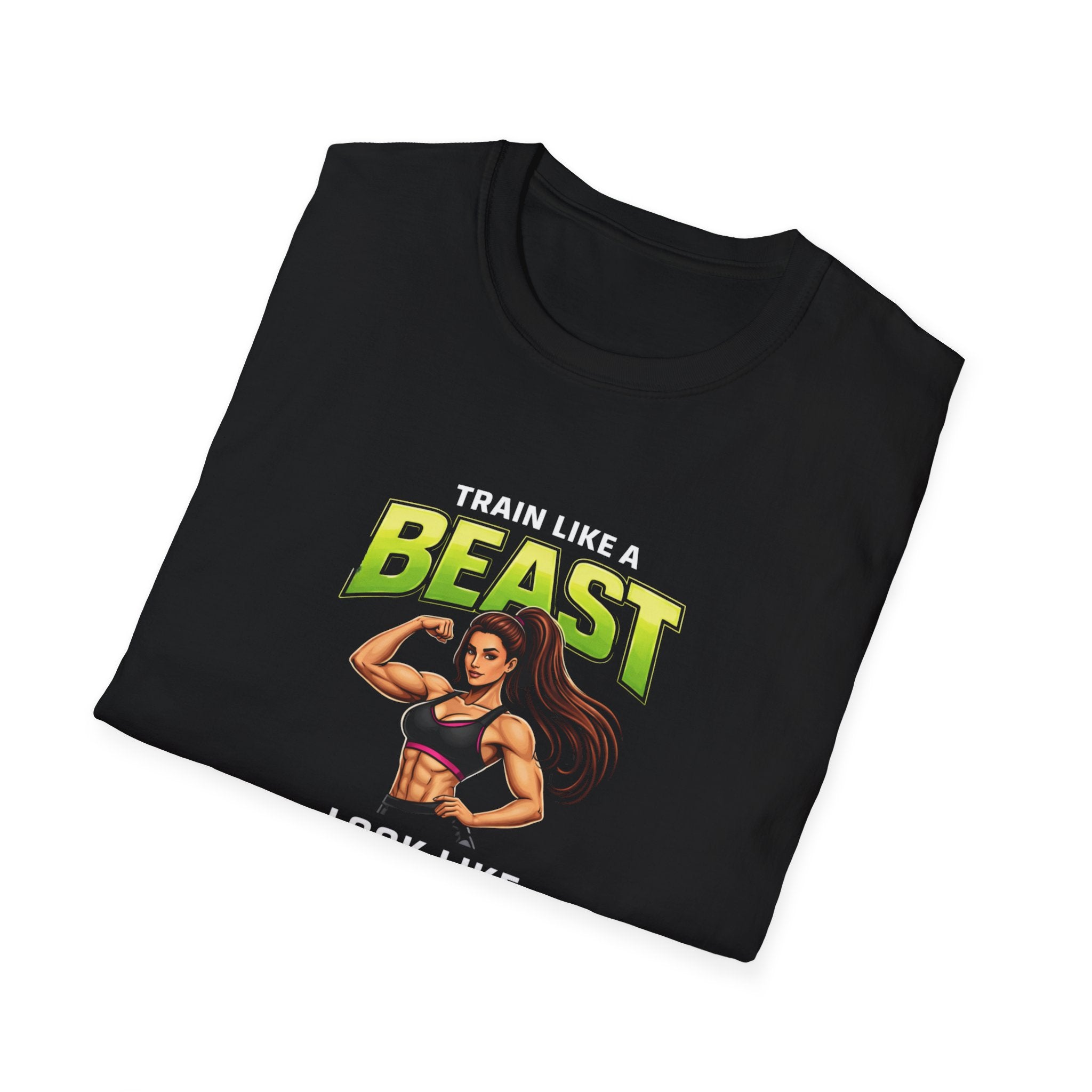 Train Like a Beast Look Like Beauty T-Shirt — Women's Fitness Gym Tee - InkAndThreadPrints