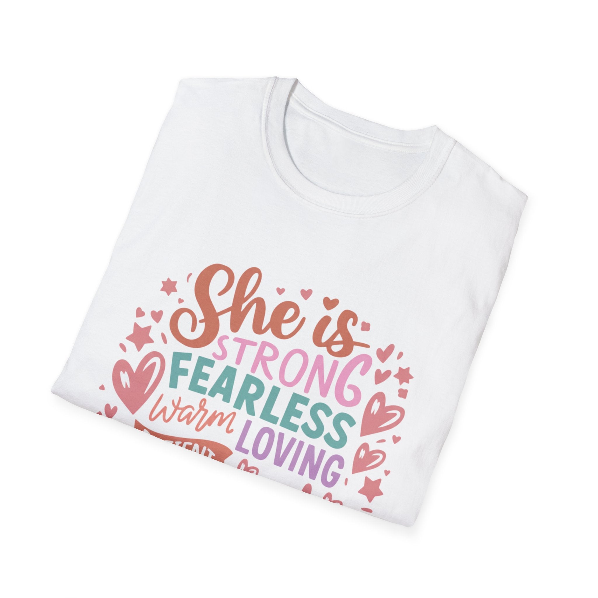 She Is Strong Fearless Loving Patient Selfless Mom T-Shirt - InkAndThreadPrints