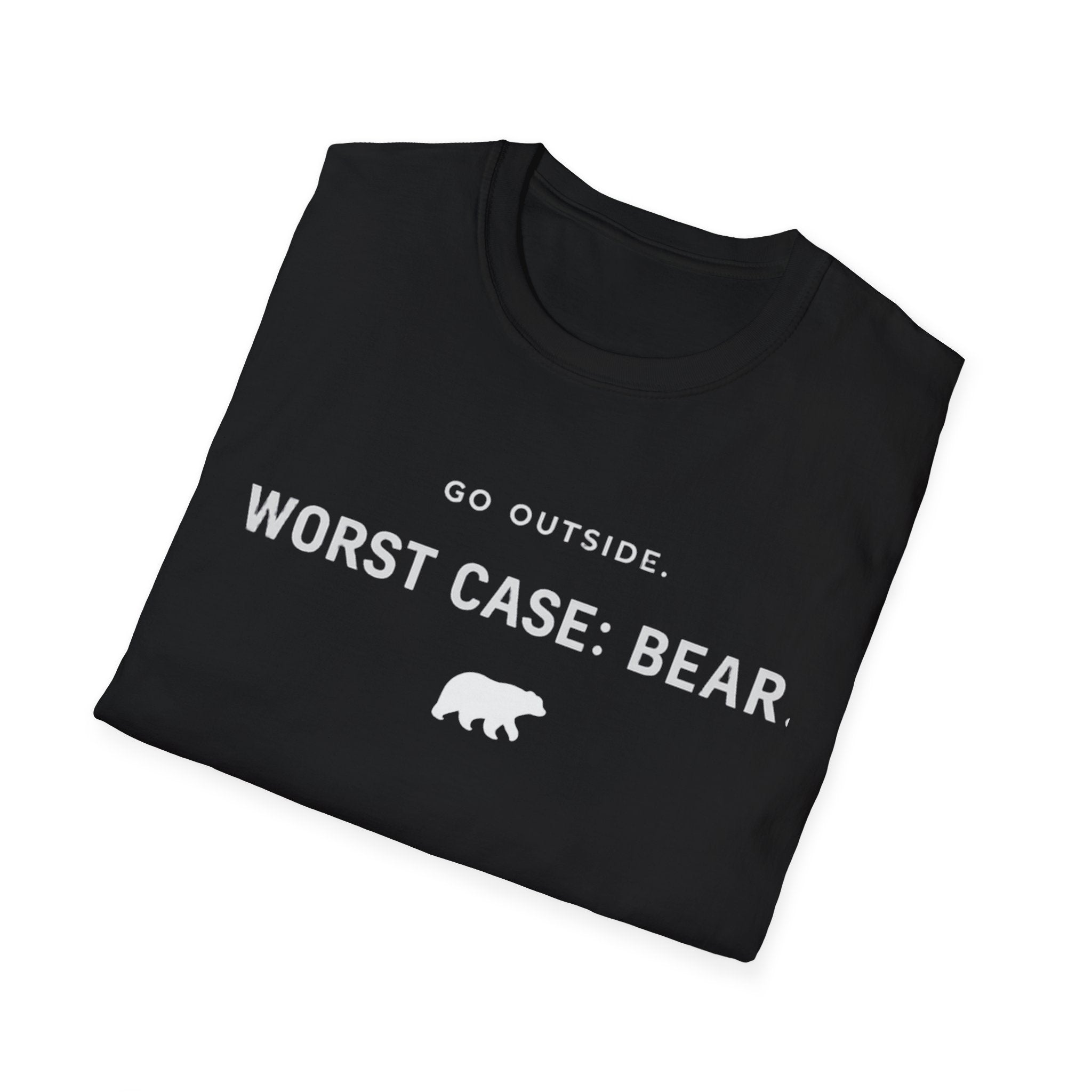 Go Outside. Worst Case: Bear. T-Shirt — Outdoor Adventure Graphic Tee