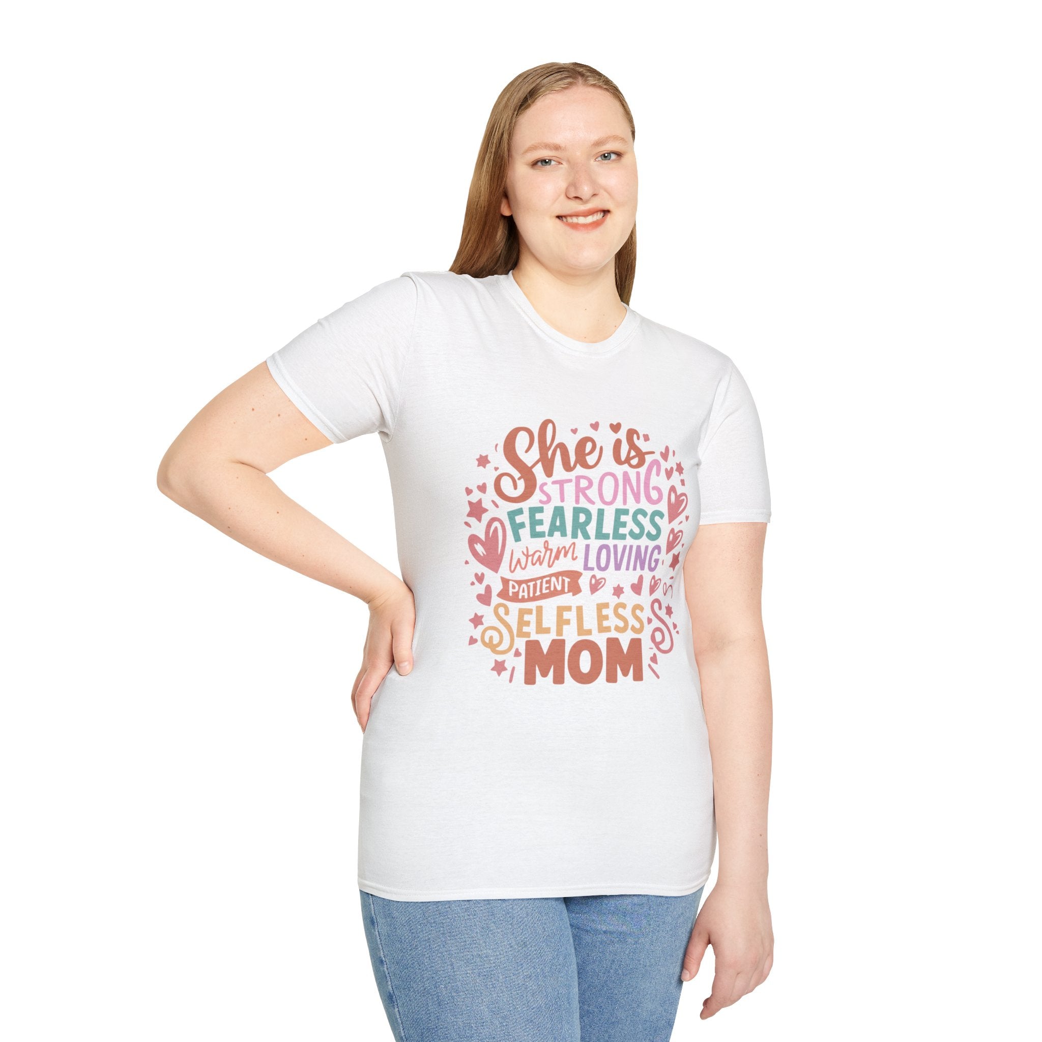 She Is Strong Fearless Loving Patient Selfless Mom T-Shirt - InkAndThreadPrints