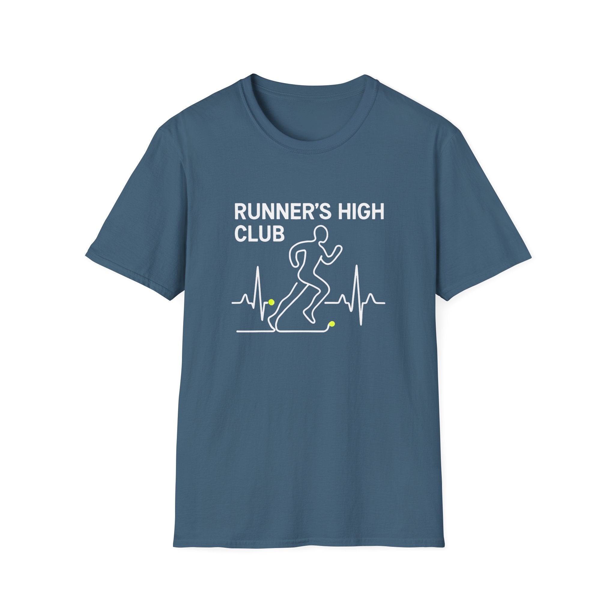 Runner's High Club T-Shirt – Funny Running Shirt with Heartbeat Graphic - InkAndThreadPrints