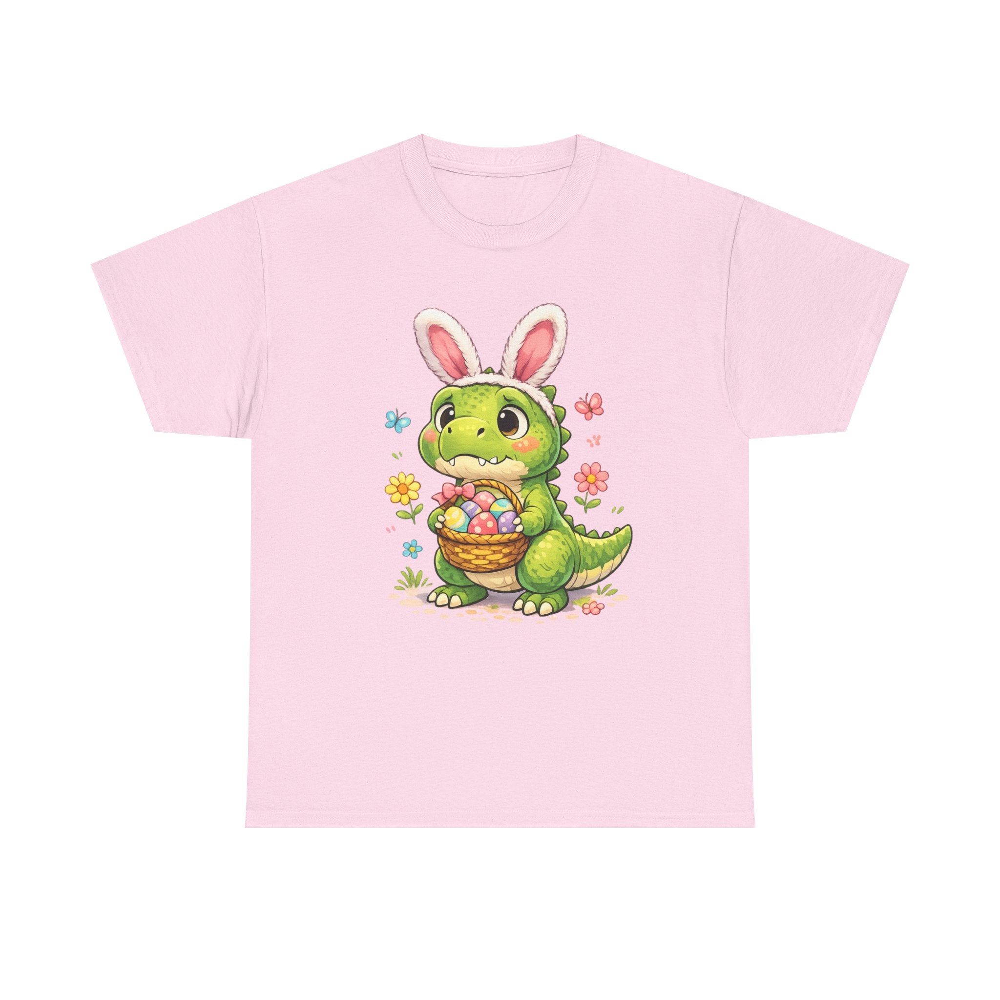 Easter Dino Tee — Cute Bunny-Costume Dinosaur Holding Easter Eggs - InkAndThreadPrints