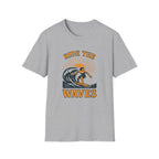 Ride the Waves Surf T-Shirt — Vintage Surfing Tee - InkAndThreadPrints