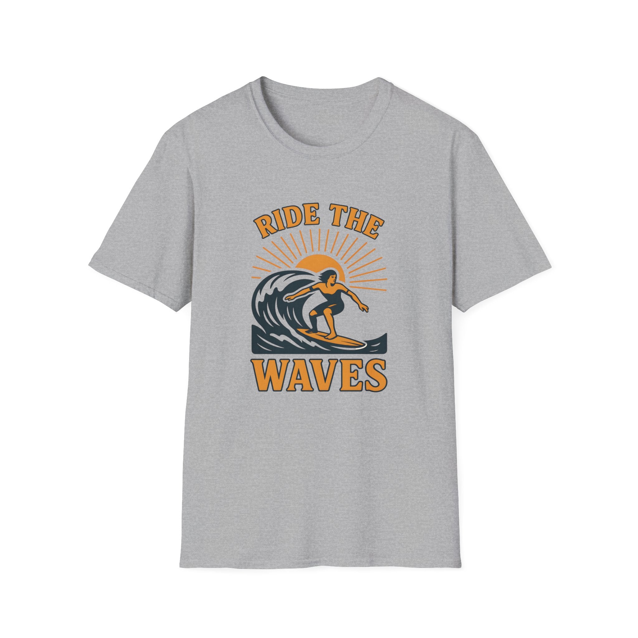 Ride the Waves Surf T-Shirt — Vintage Surfing Tee - InkAndThreadPrints
