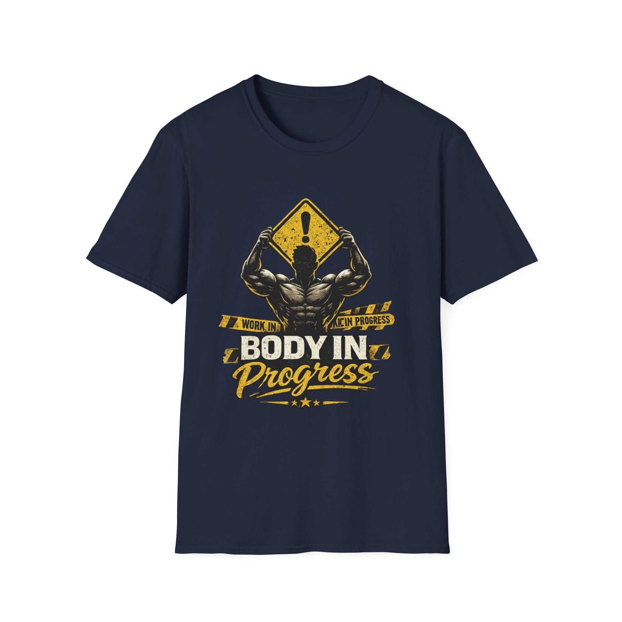 Fitness T-Shirt — “Body In Progress” Gym Workout Tee - InkAndThreadPrints