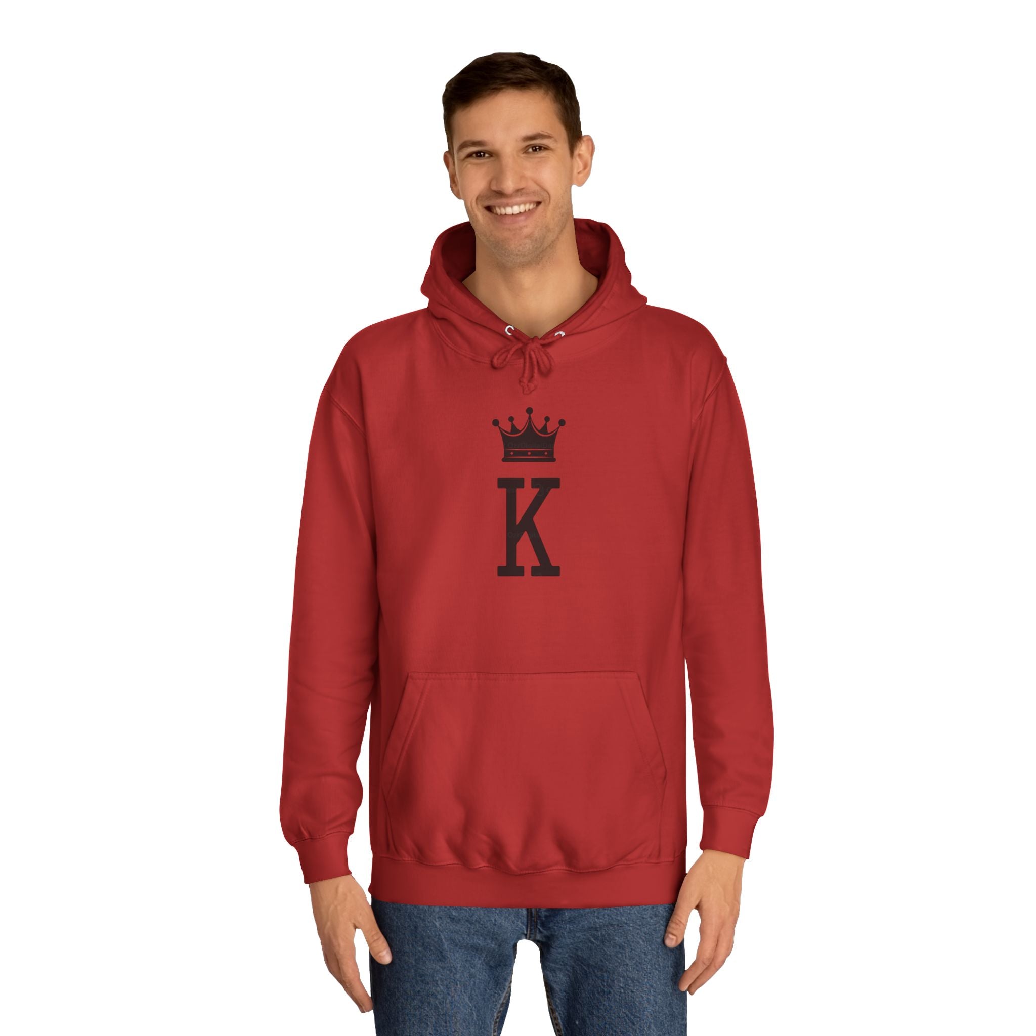 K Crown Hoodie — Minimal King Initial Pullover - InkAndThreadPrints