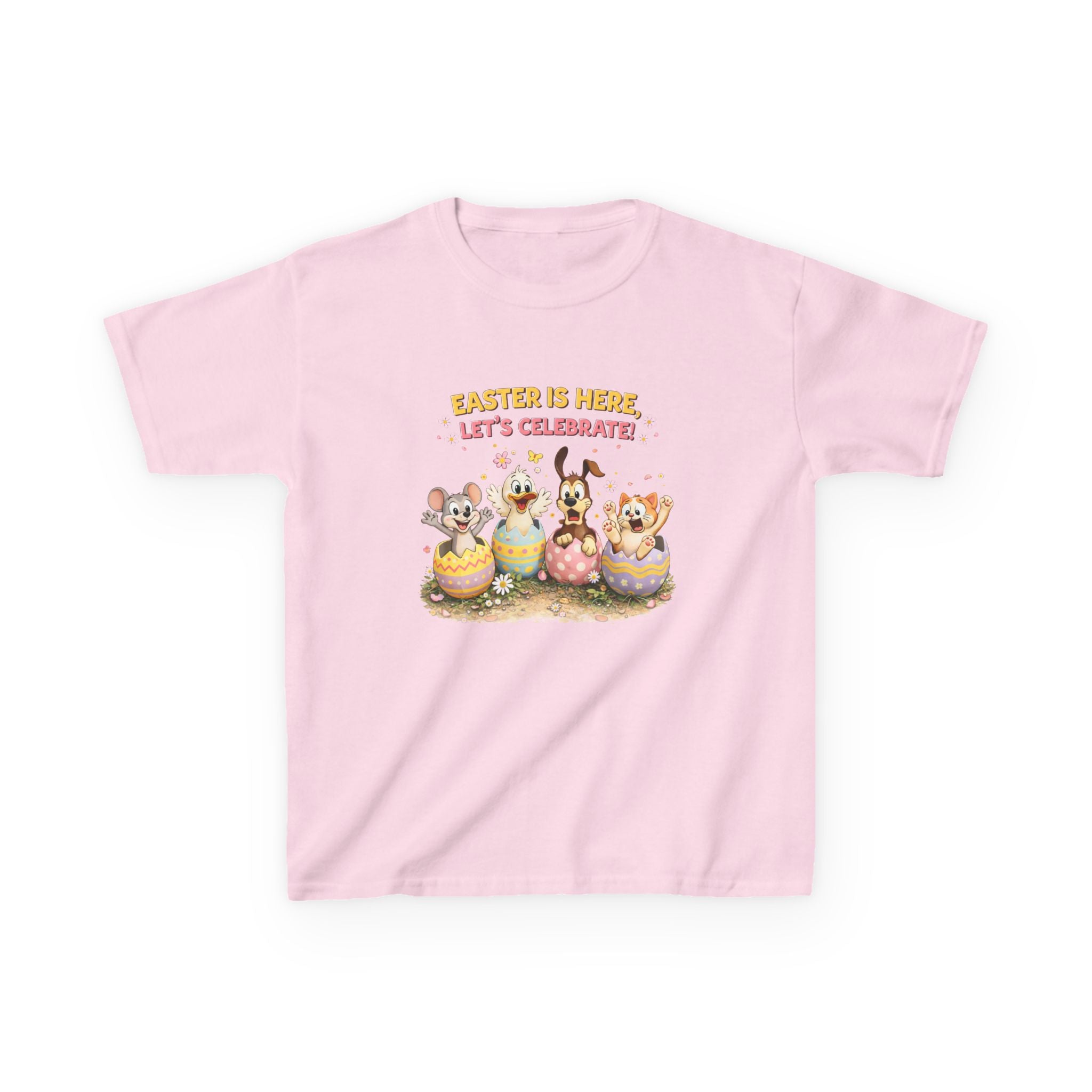 Kids Tee — "Easter Is Here, Let's Celebrate" - InkAndThreadPrints