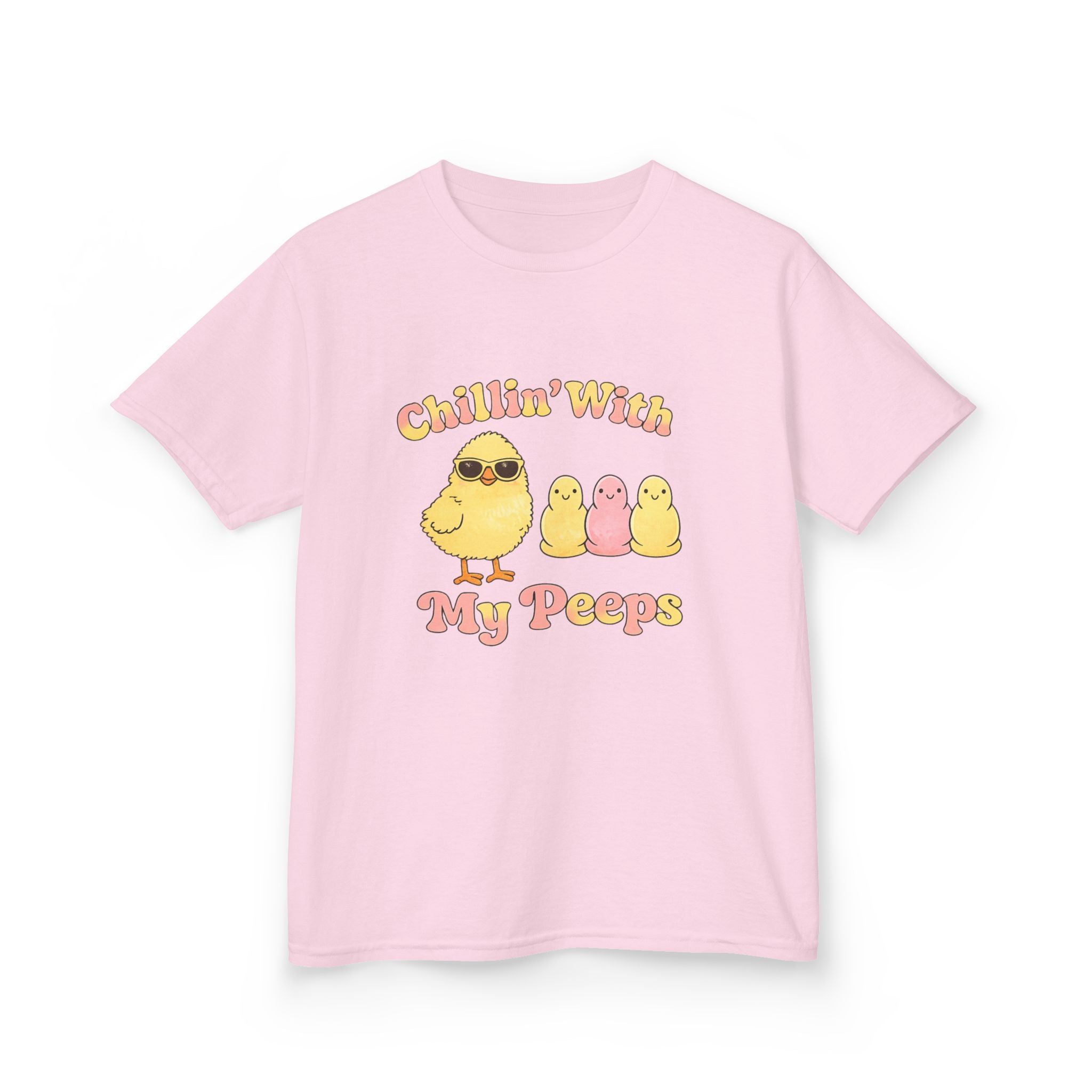 Kids Tee — "Chillin' With My Peeps" Cute Chick Graphic - InkAndThreadPrints