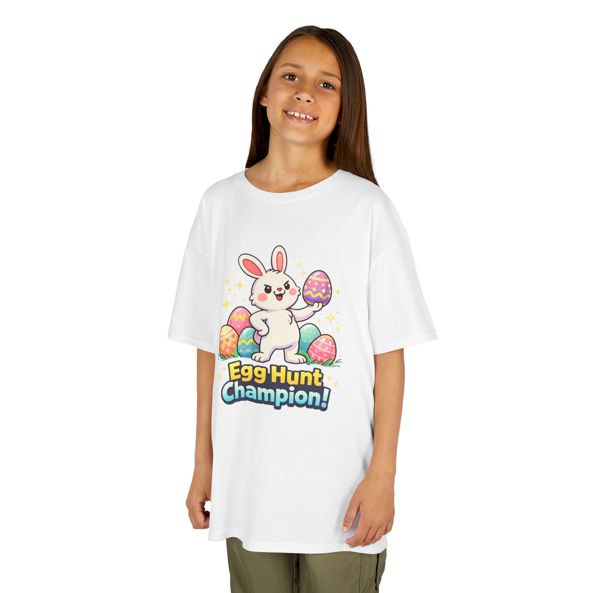 Kids Tee — "Egg Hunt Champion!" Bunny Easter Shirt - InkAndThreadPrints