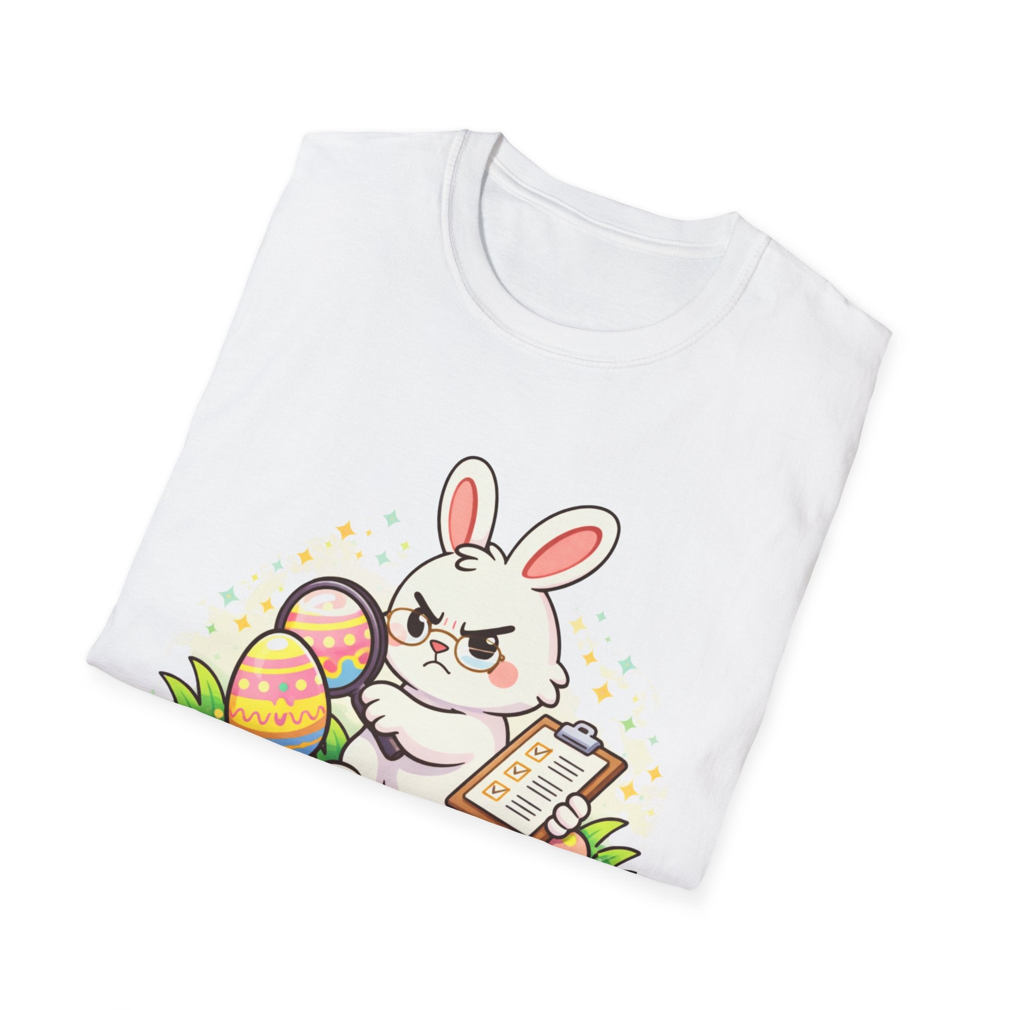 Senior Egg Inspector T-Shirt — Cute Easter Bunny with Checklist - InkAndThreadPrints