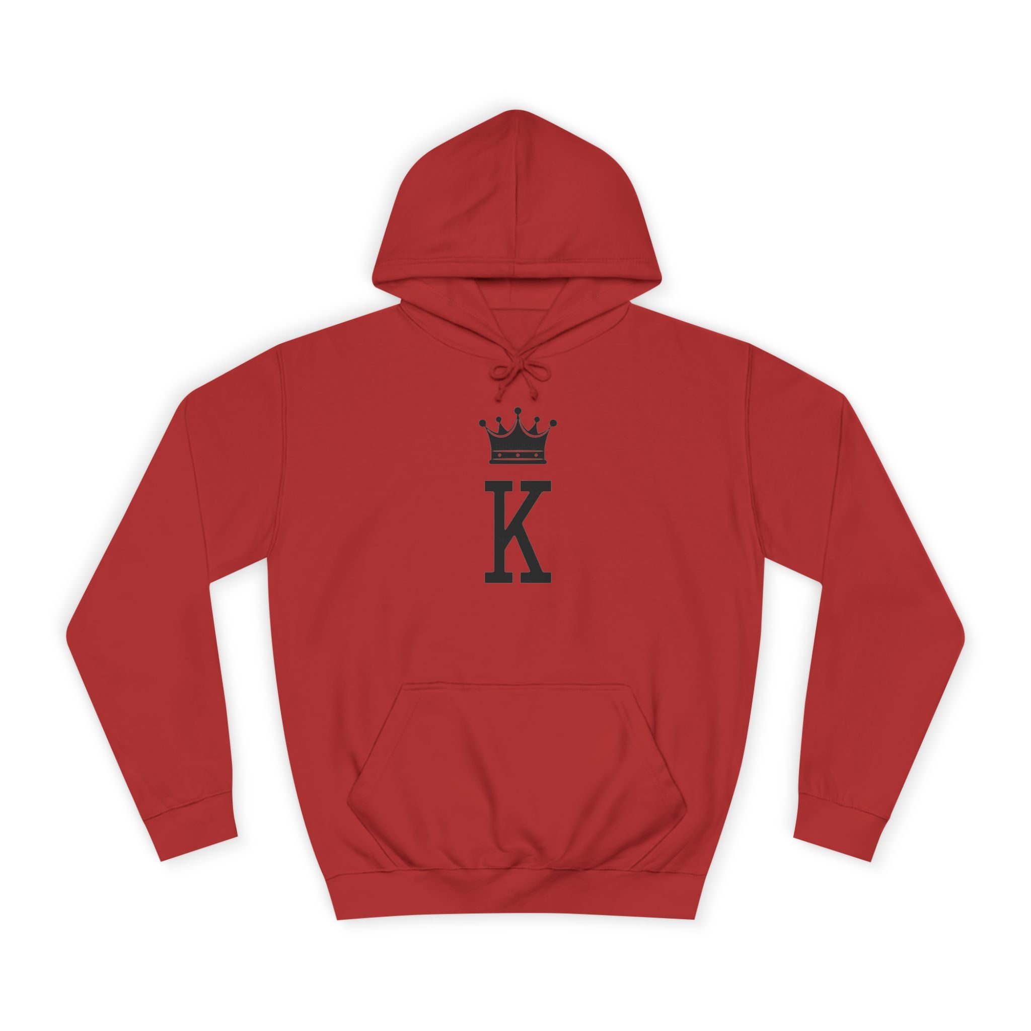 K Crown Hoodie — Minimal King Initial Pullover - InkAndThreadPrints