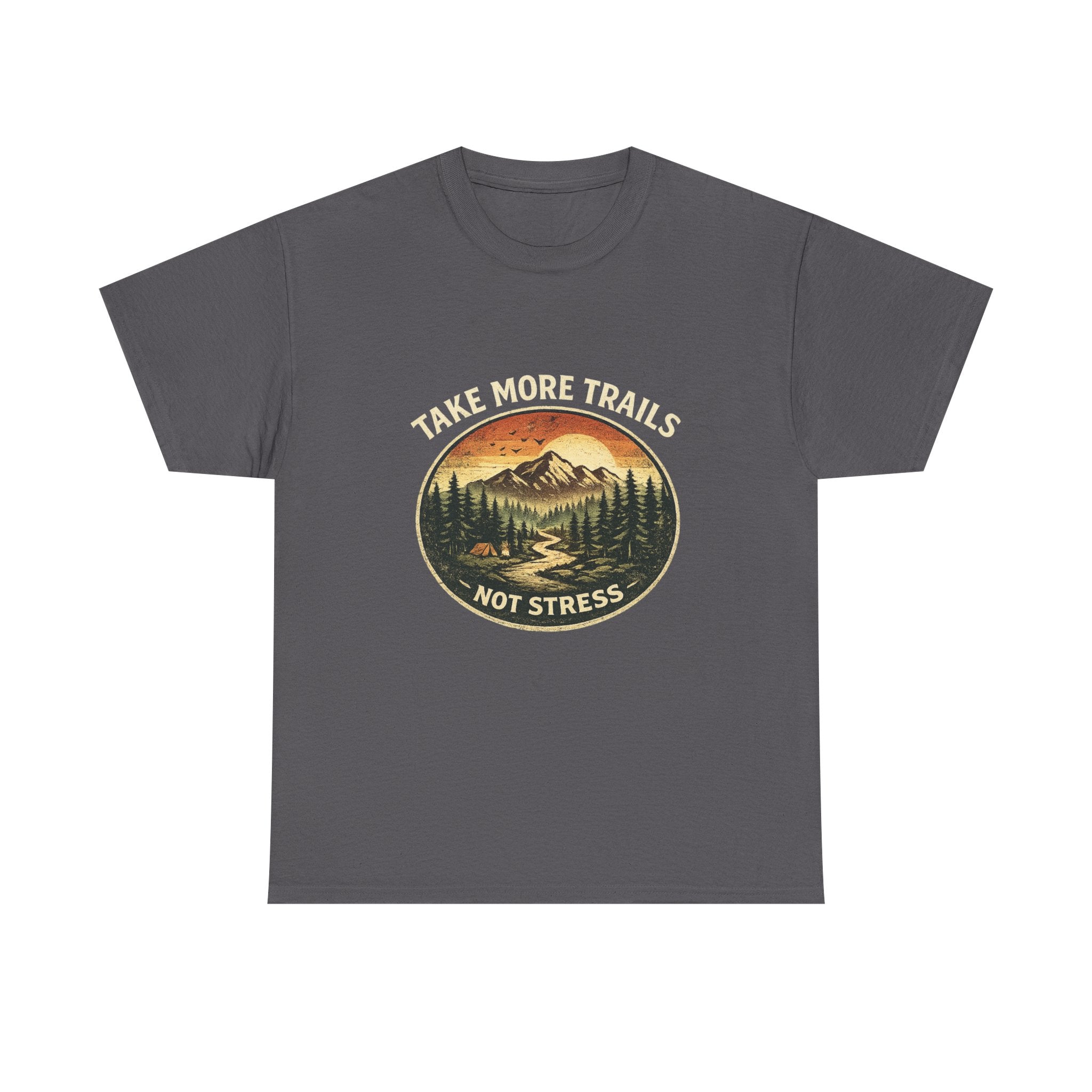 Take More Trails Not Stress T-Shirt — Vintage Mountain Hiking Tee - InkAndThreadPrints