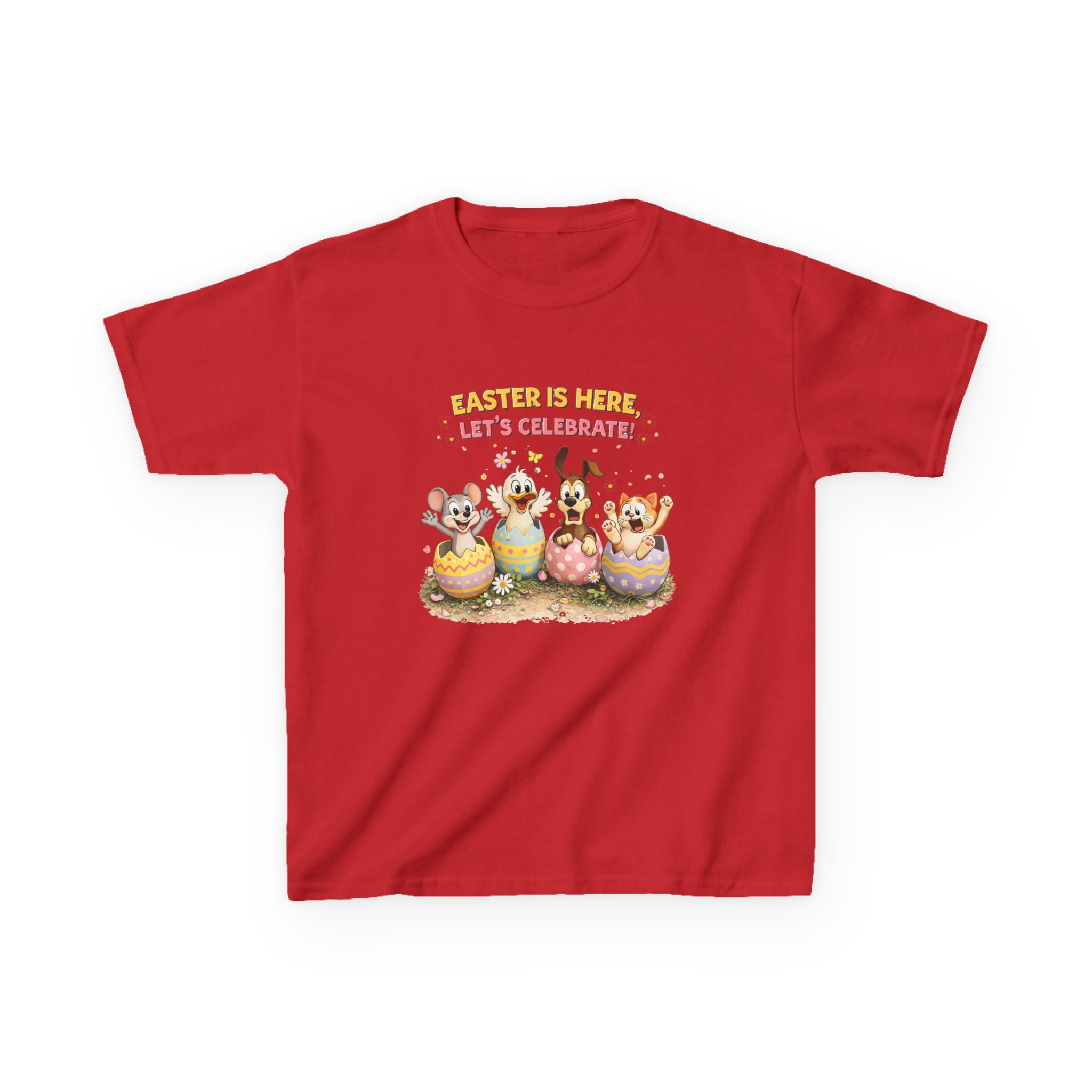 Kids Tee — "Easter Is Here, Let's Celebrate" - InkAndThreadPrints