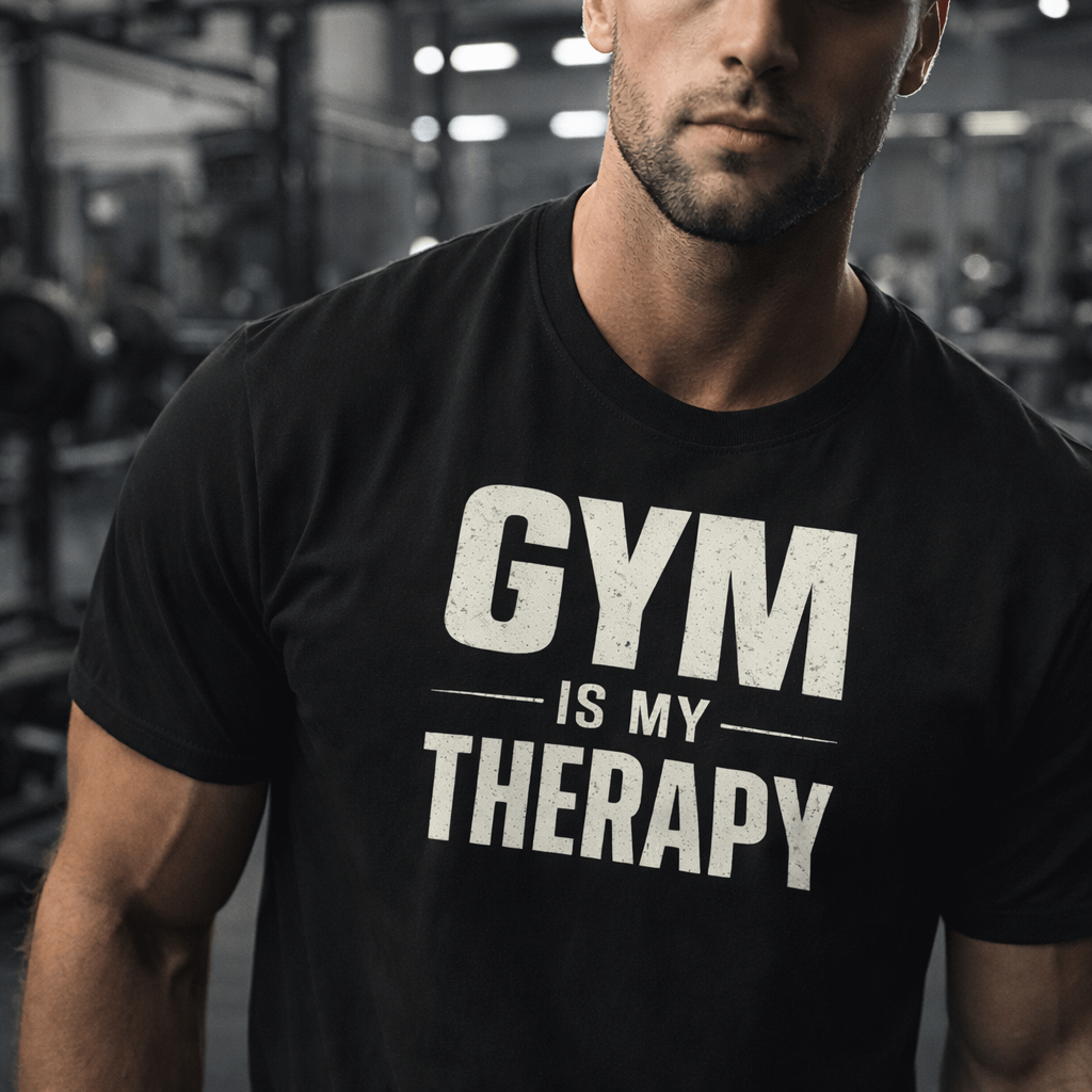 Gym Is My Therapy — Workout Motivation Tee for Fitness Lovers