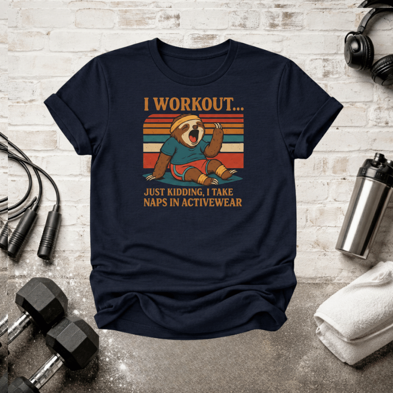 I Workout… Just Kidding Sloth Gym T-Shirt - InkAndThreadPrints