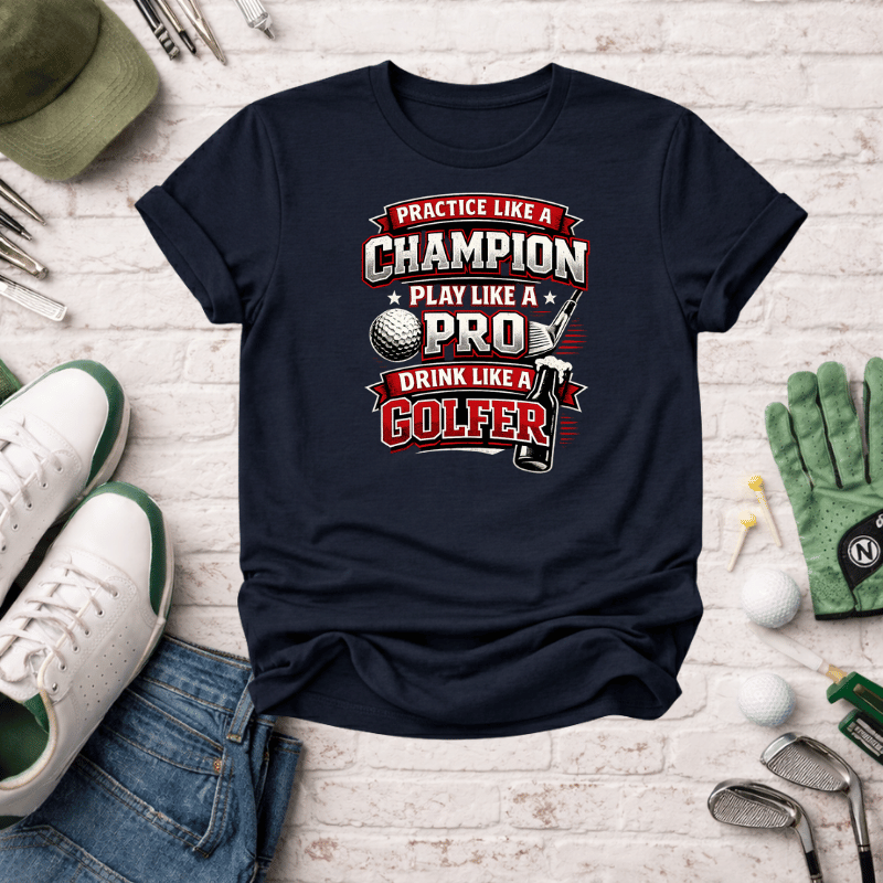 Practice Like a Champion Golf T-Shirts - InkAndThreadPrints