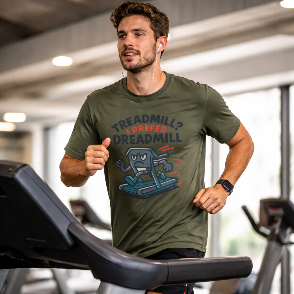T-Shirt — “Treadmill? I Prefer Dreadmill” Funny Running Tee - InkAndThreadPrints